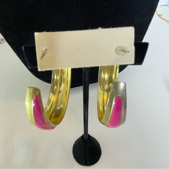 Vintage Funky Large 70s Hoop Earrings - 2 Pair - Picture 11 of 13